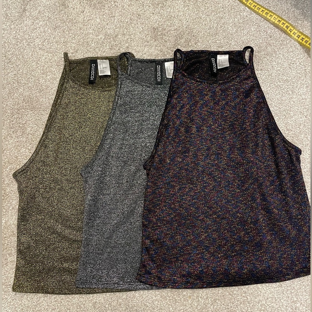 Bundle 3 for $12 - Brand🆕 H&M Metallic Shimmer Halter Tops